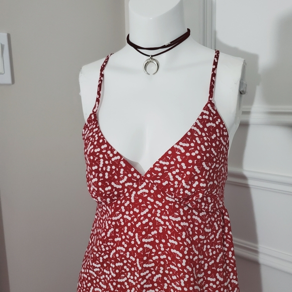 HARLOW "VIV" Red Cherry Print Slip Dress - Picture 5 of 12